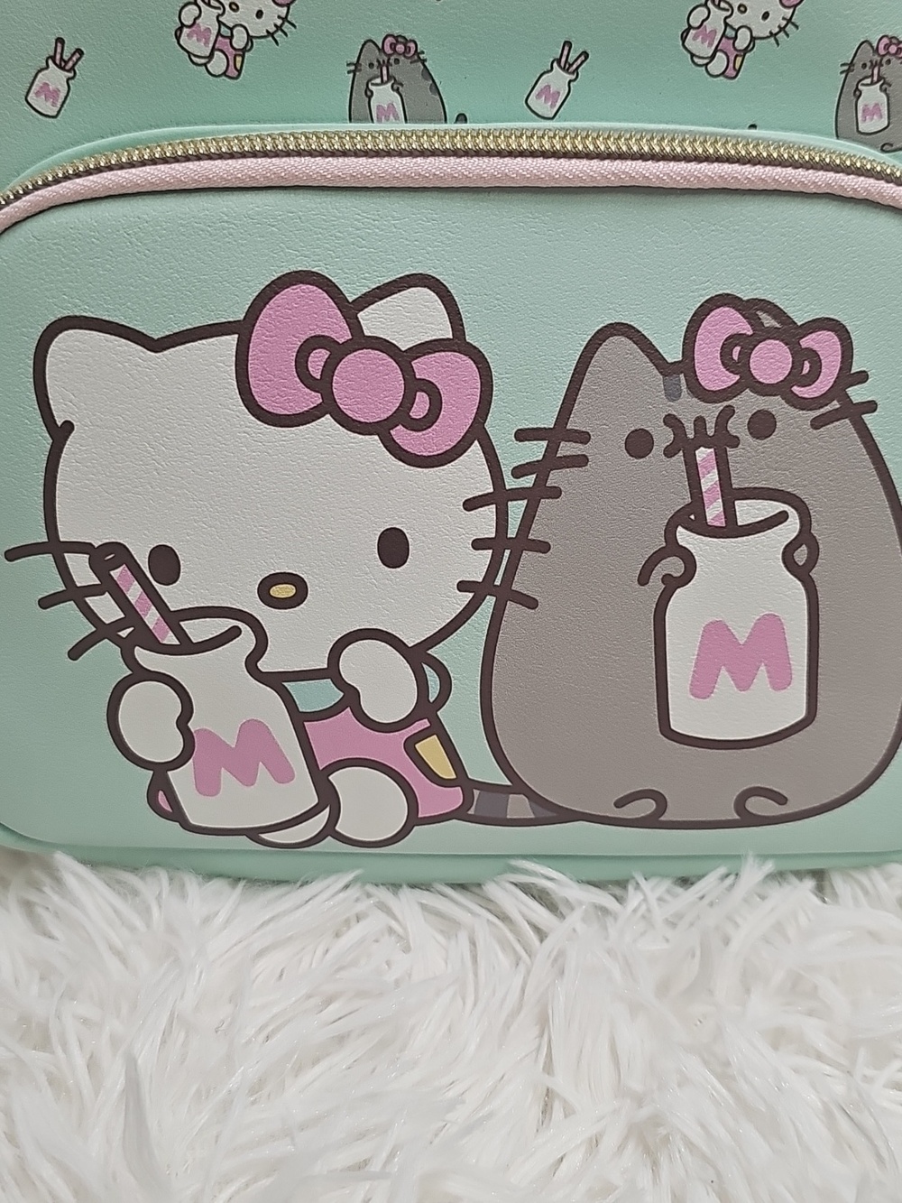Hello Kitty × Pusheen Loungefly Mini Backpack Leather Cute Girls EUC - Picture 2 of 10